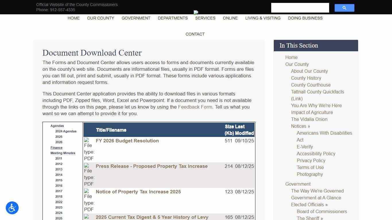Document Center - Tattnall County, GA