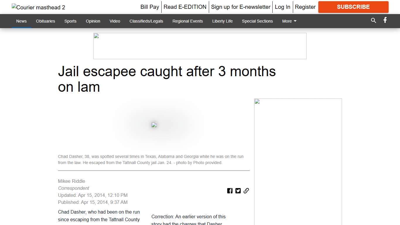 Jail escapee caught after 3 months on lam - Coastal Courier